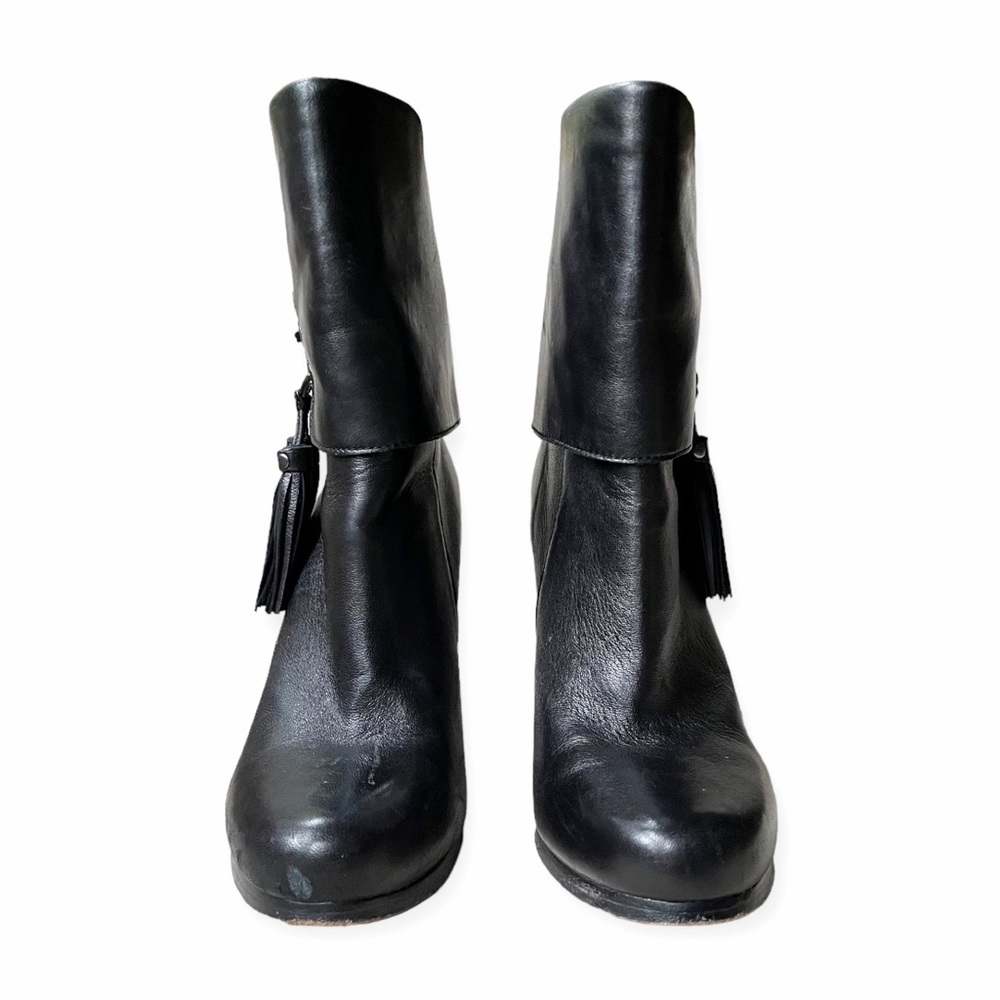 Coach Womens Legra Ankle Boots Booties Black Stacked Heel Tasseled, sz 7B - Picture 3 of 16